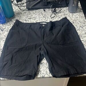 Women's Black Flat Front Shorts